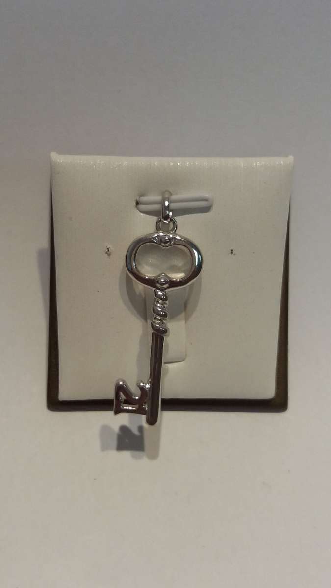 Silver 21st key pendant