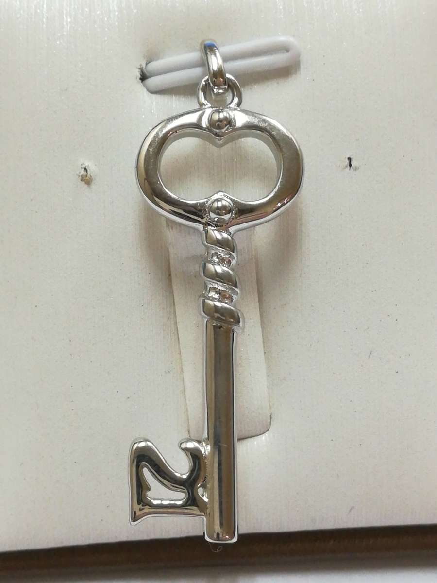 Silver 21st key pendant