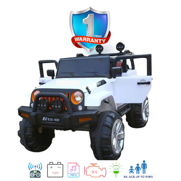 Kids Electric Ride On Car Jeep Large 4X4 - White