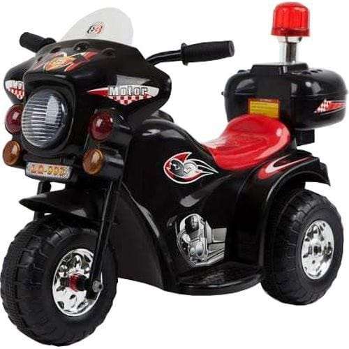 Kids Electric Ride On First Police Bike - Black