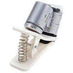 60X Zoom Universal Mobile Phone Microscope Portable Magnifier Clip with UV Currency Detector & LED