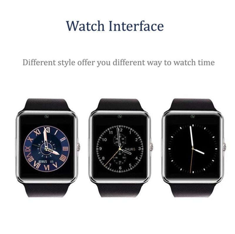 Gt08 Smart Watch (Black) - Facebook, Whatsapp, Camera, Simcard