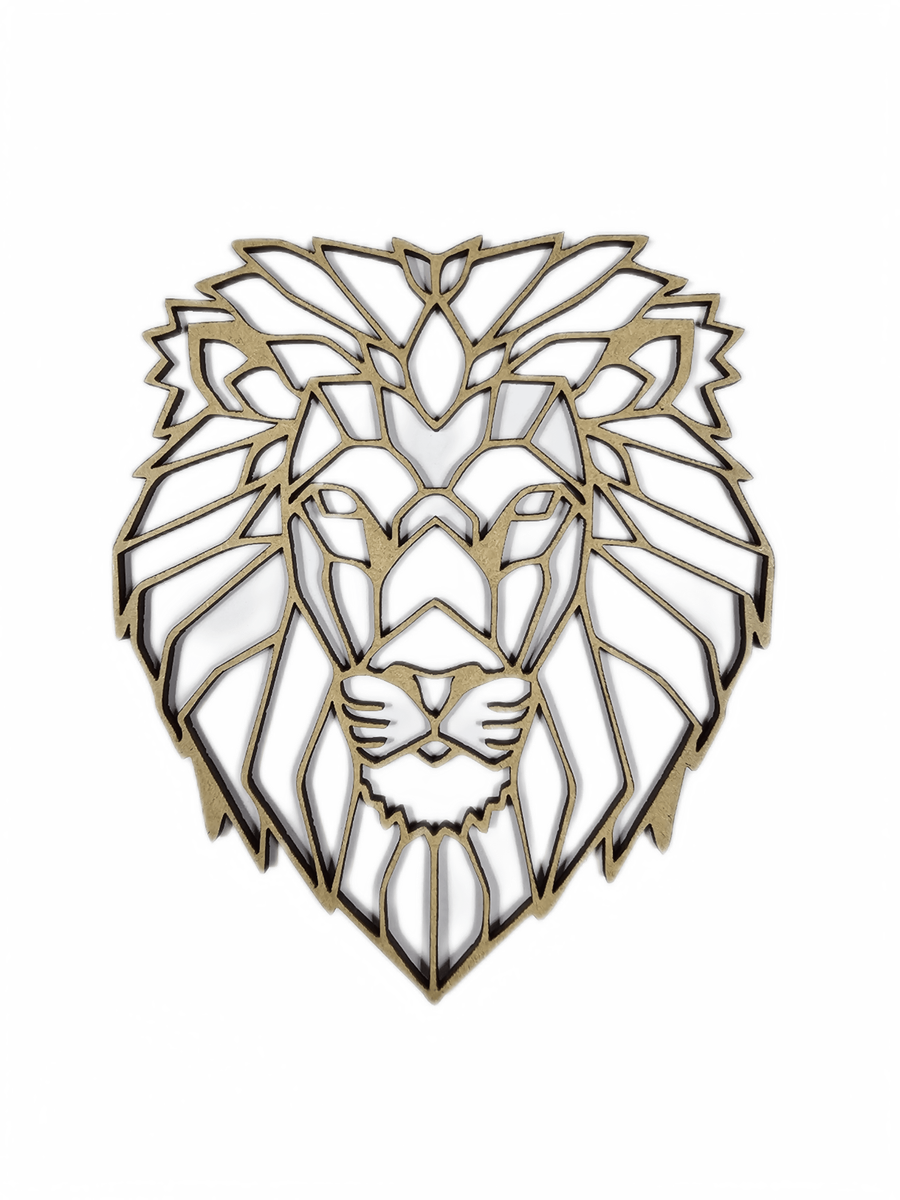 Polygonal African Male Lion Head Wall Art