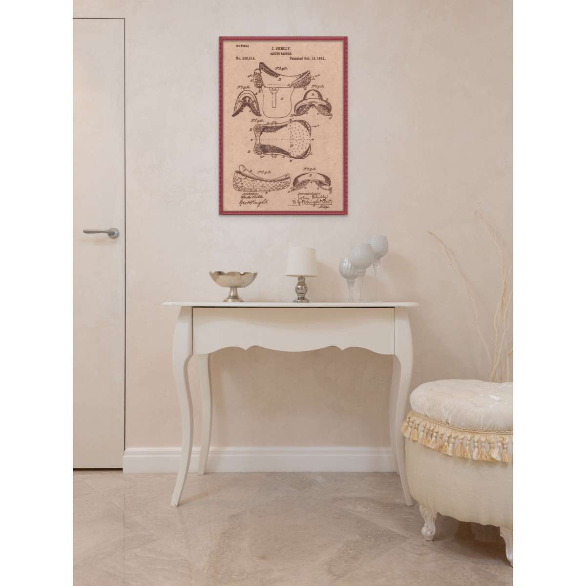 Vintage Patent Sketch Style Saddle - Unframed