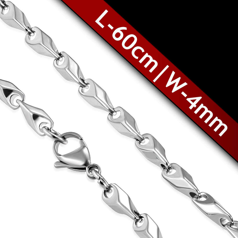 Stainless Steel Prism-Cut Men's Chain