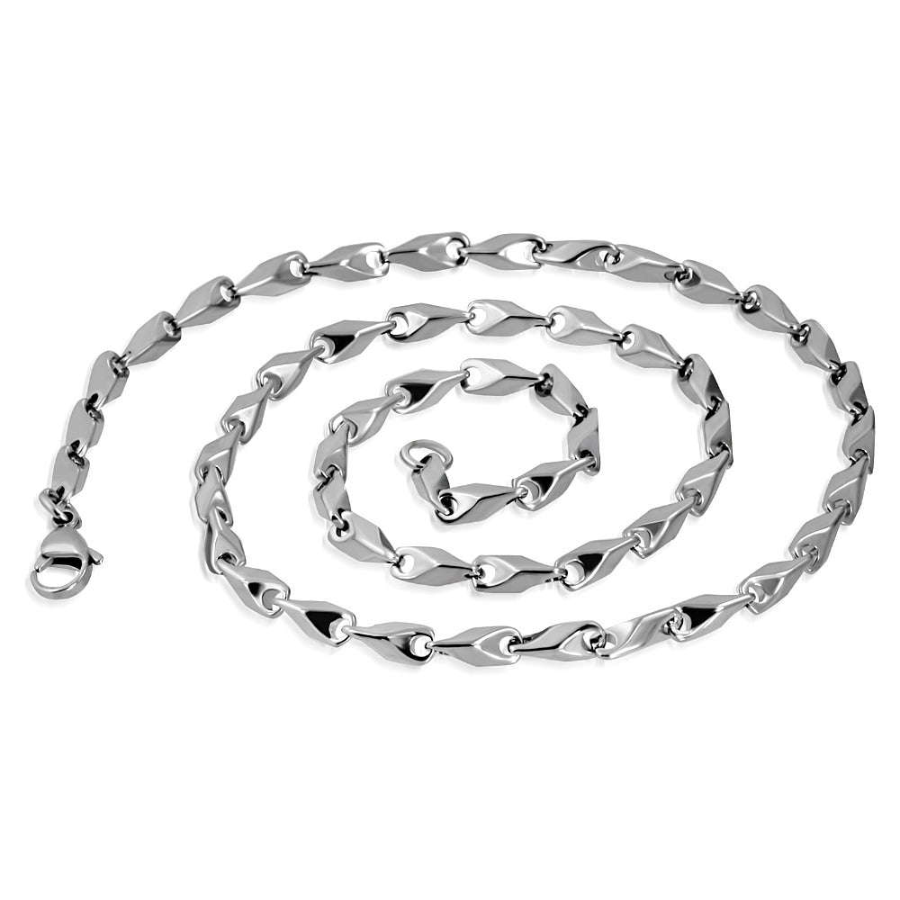 Stainless Steel Prism-Cut Men's Chain