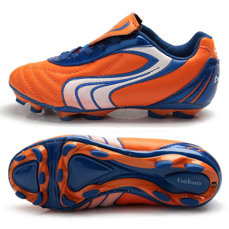 Professional Outdoor Football Boots Children Kids Boys Training Soccer Shoes Teena... - Orange / 5.5