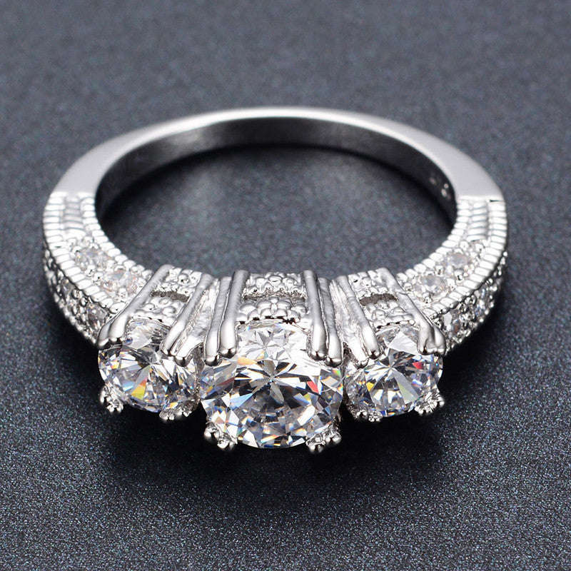 Deals Blast: Silver Crystal Ring Female Anelli Bijoux Anillos Wedding Engagement Rings For Wo... - 7
