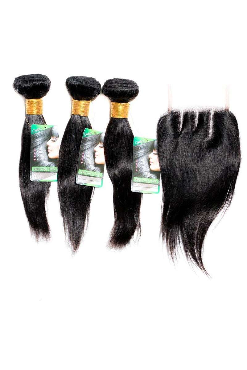 10" Peruvian 9A Bundles X 3 & 8" Closure Combo