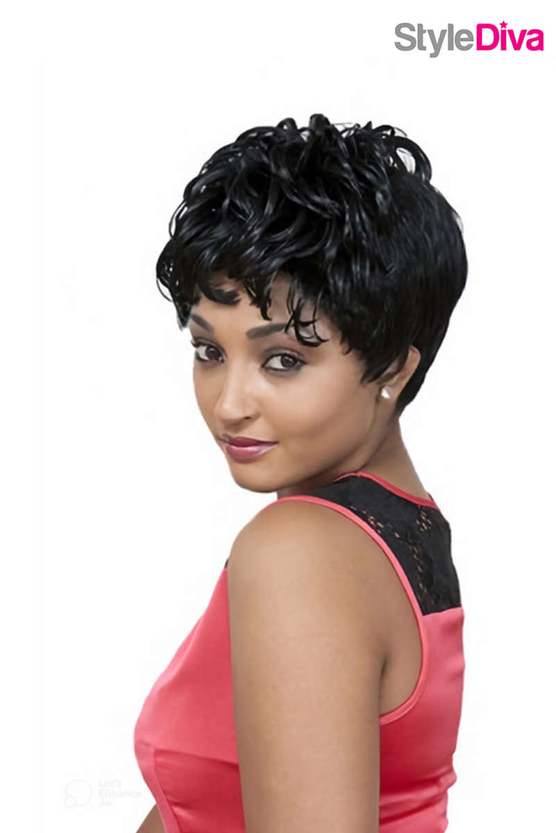 HL002 Short Pixie Curly Wig BlackNova