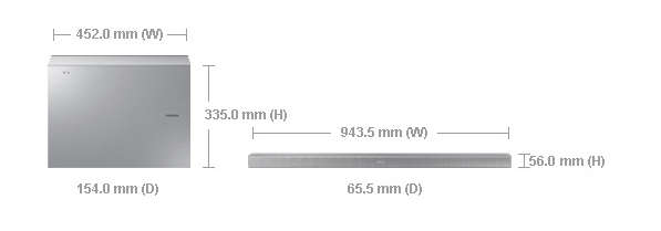 Samsung 320W 2.1 Ch Wireless Soundbar Silver J551