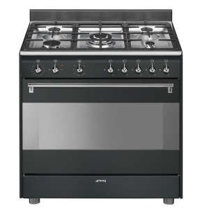 NEW Smeg 90cm Concert Full Gas Cooker Anthracite Black SSA91GGA9