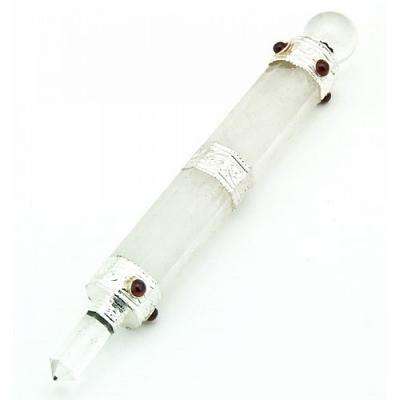 Clear Quartz and Garnet Healing Wand
