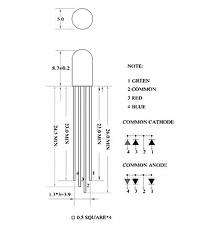 Tricolour RGB LED pack of 5