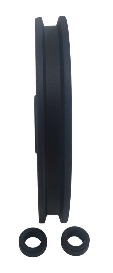70mm Aluminium black wheel/pulley, bearing and bushes only
