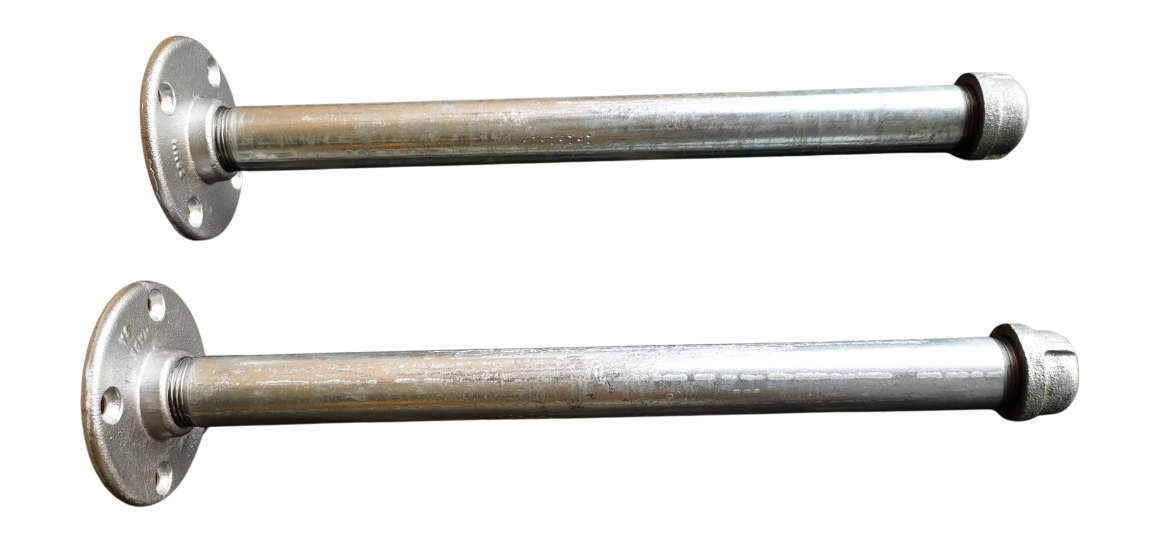 20mm Pipe Industrial Floating Shelf kit - for 220mm wide plank