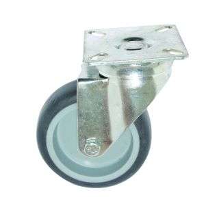 Grey Swivel Castor Plate No Brake (75mm Wheel Dia)