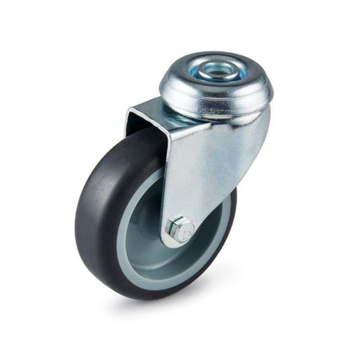 Grey Swivel Castor Bolt No Brake (75mm Wheel Dia)