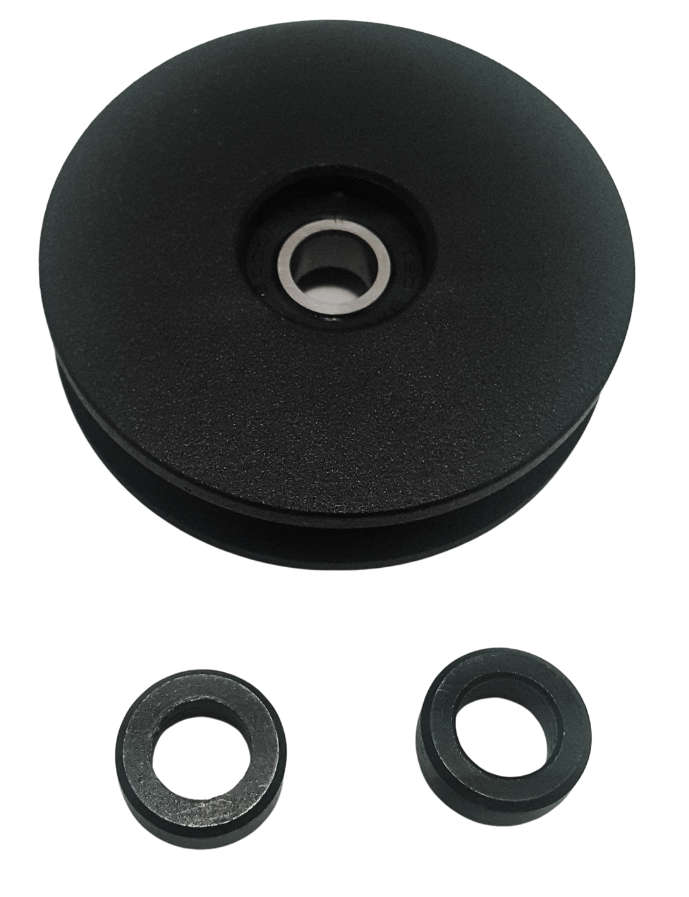 70mm Aluminium black wheel/pulley, bearing and bushes only