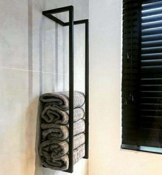 Wall towel holder 700mm - Matte textured black