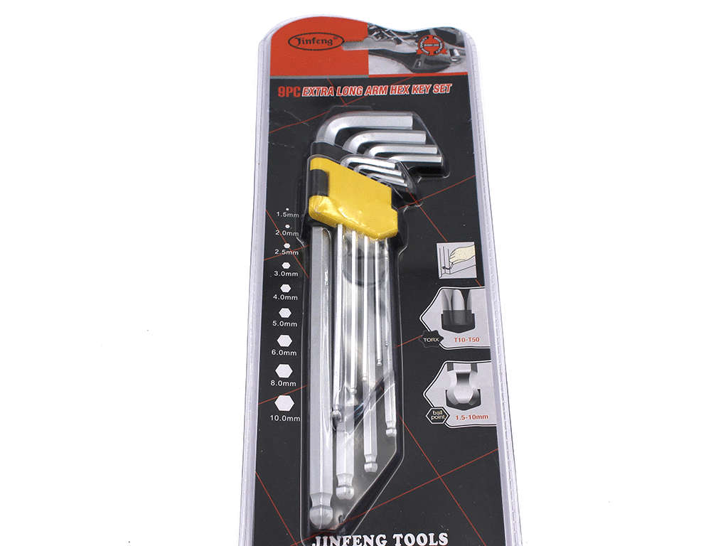 9PC extra long hex key set