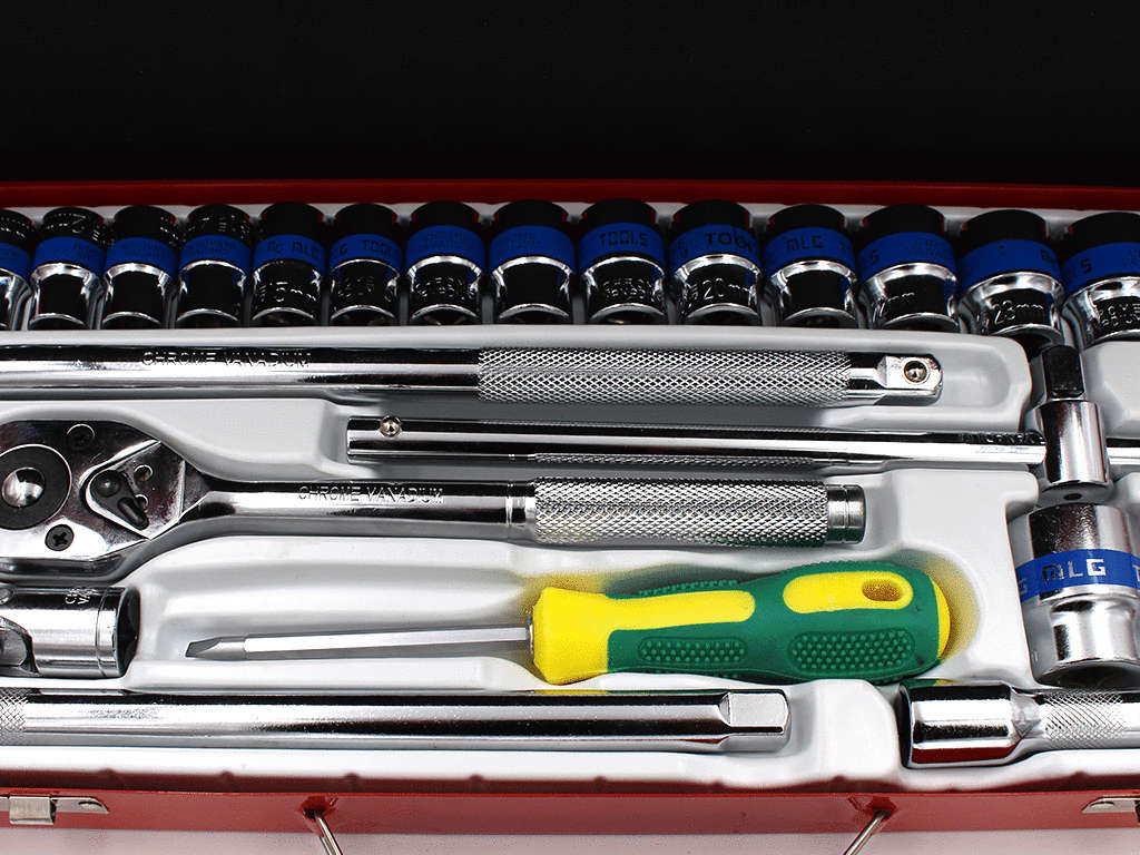 25piece chrome vanadium socket wrench set
