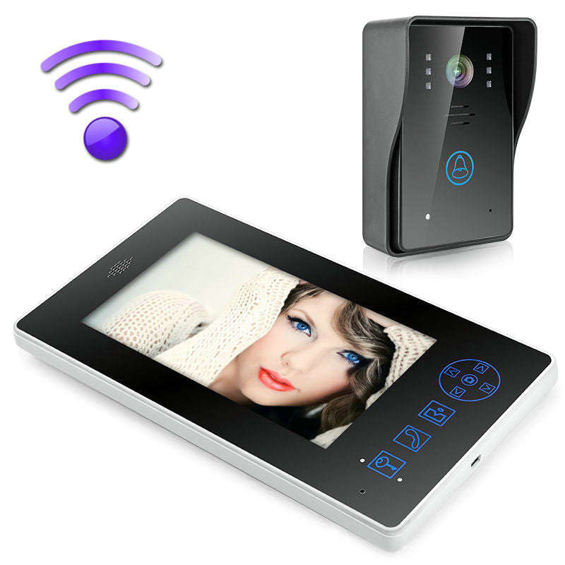 2.4G 7" TFT Wireless Video Door Phone Intercom Doorbell Home Security Camera Monitor color speake...