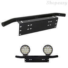 Car SUV Front Bumper License Plate Mount Bracket Holder Off-road Light Bar Black