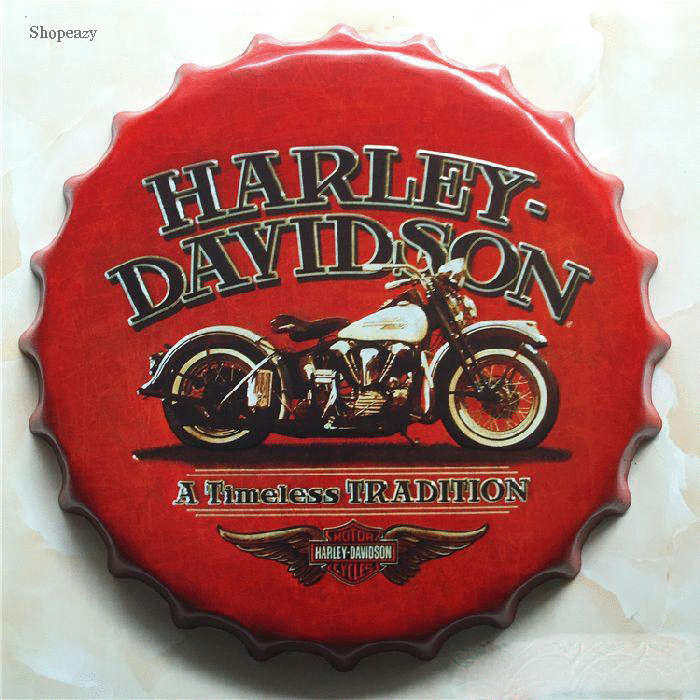 Harley Davidson Round Guinness bear Beatles Relief Bottle Cap