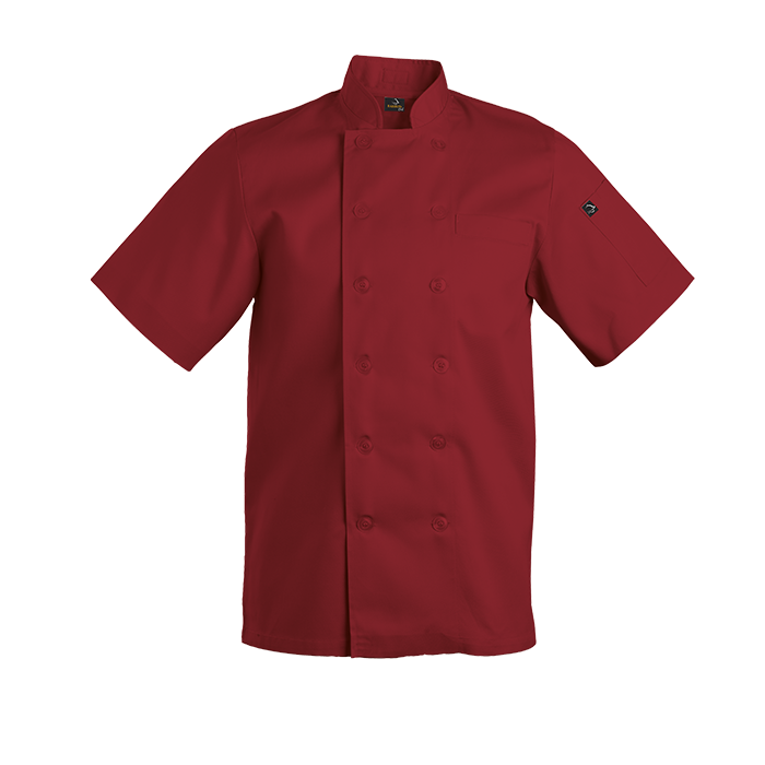 BARRON - Savona Short Sleeve Chef Jacket - Red / L