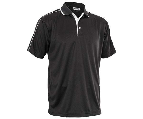 ALTITUDE - Mens California Golf Shirt - Black/White / 3XL