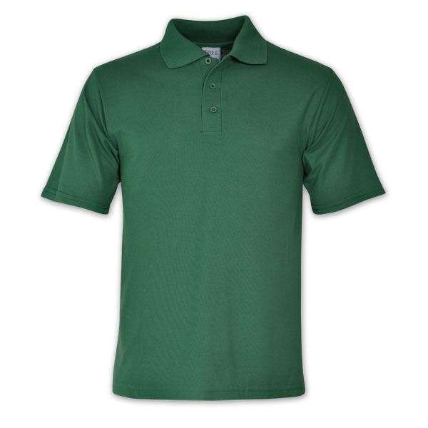 TEE&COTTON - Mens Classic Pique Knit Golf Shirt - Bottle Green / 5XL