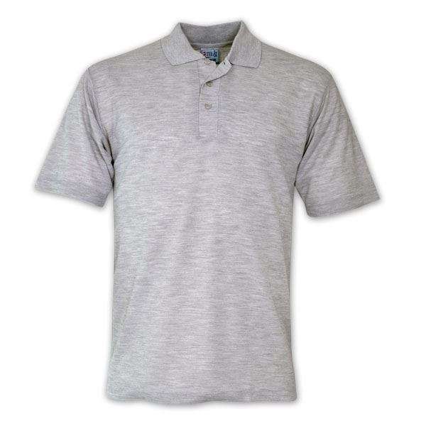 TEE&COTTON - Mens Classic Pique Knit Golf Shirt - Grey Melange / 4XL