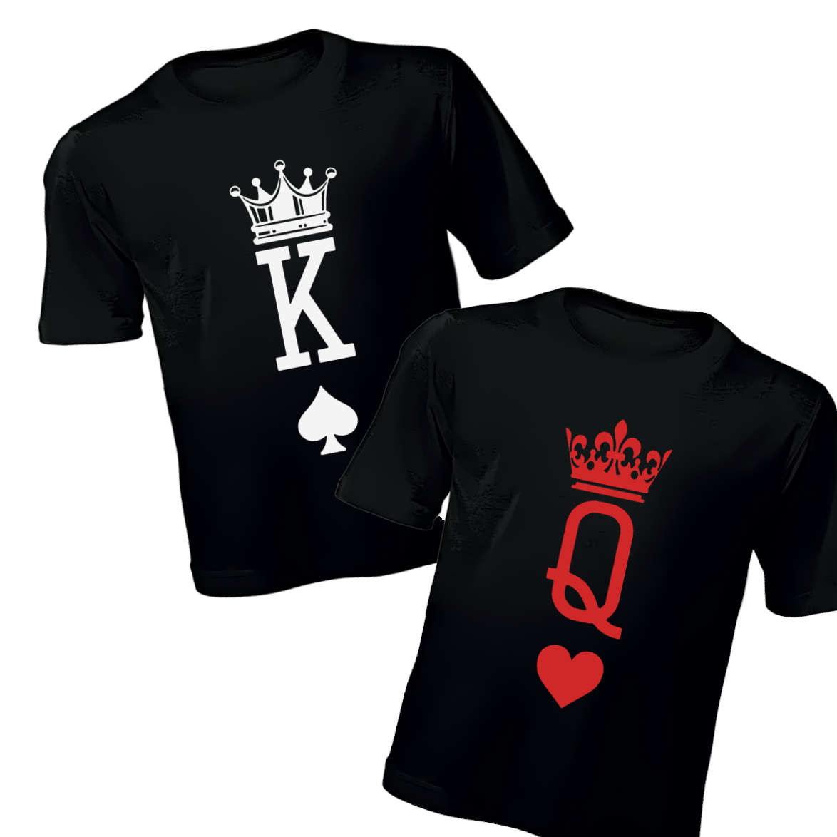 Couples T-Shirts - King and Queen - Black / L / S