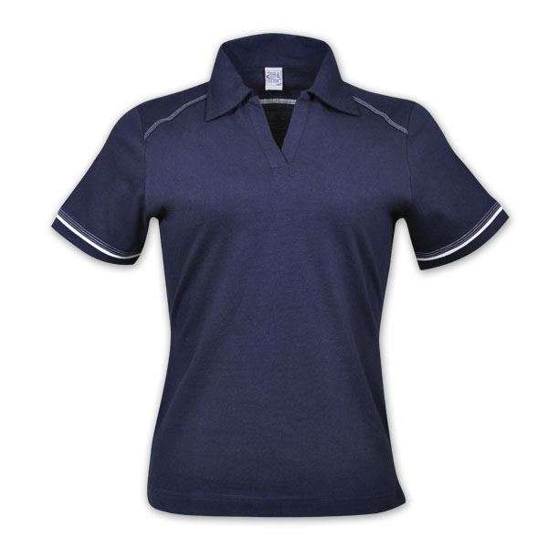 TEE&COTTON - Ladies Flat Piping Polo - Navy/white / M