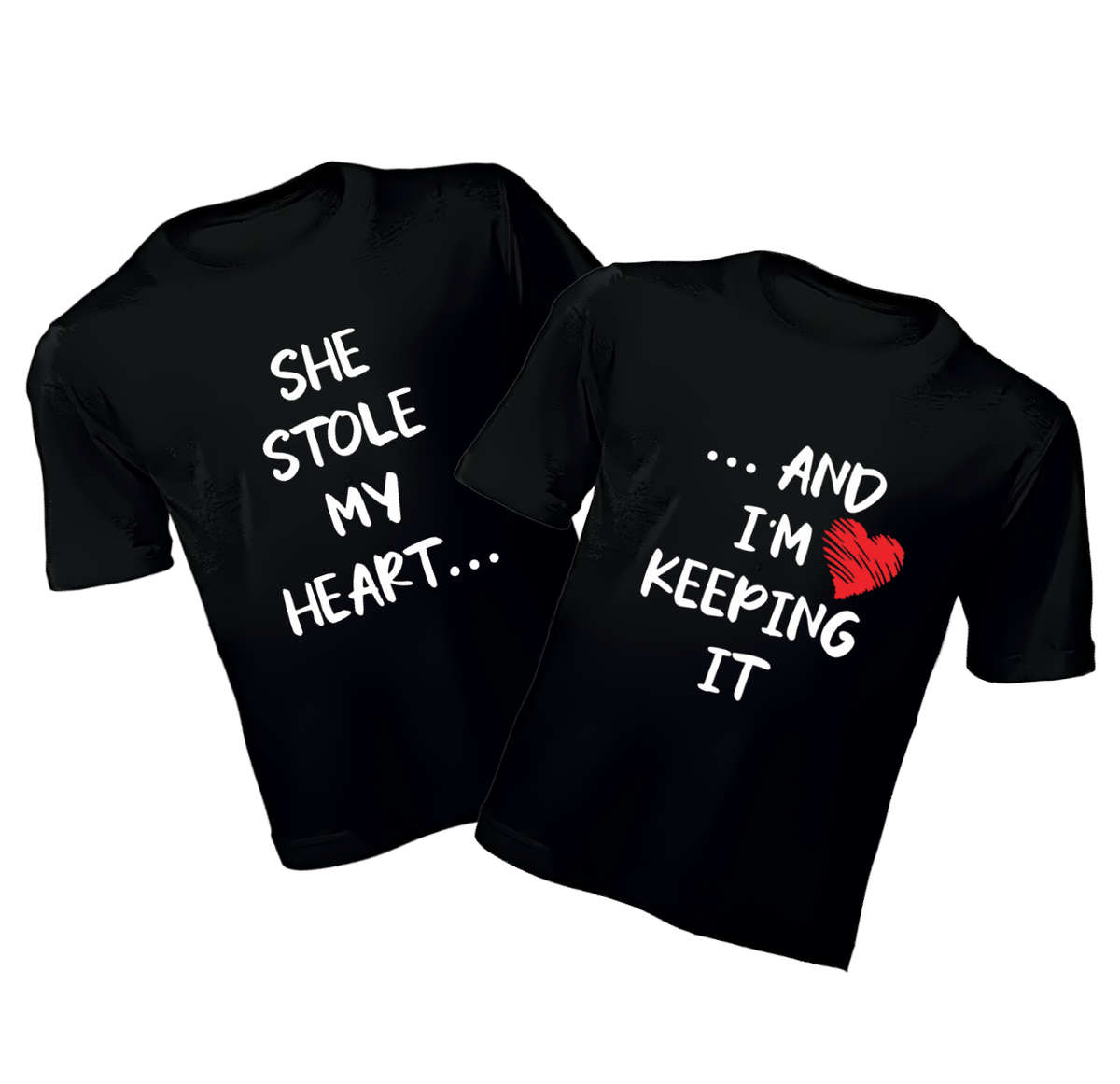 Couples T-Shirts - She Stole...I'm Keeping - Black / 2XL / L