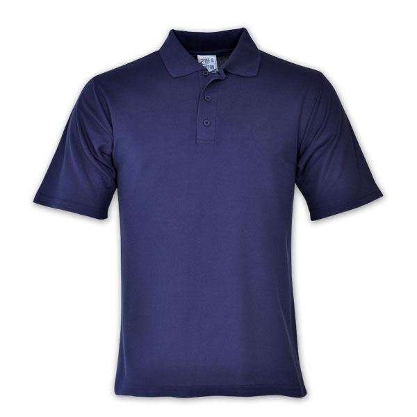 TEE&COTTON - Mens Classic Pique Knit Golf Shirt - Navy / 4XL