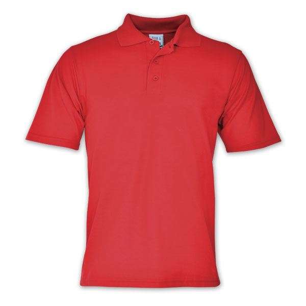 TEE&COTTON - Mens Classic Pique Knit Golf Shirt - Red / 4XL