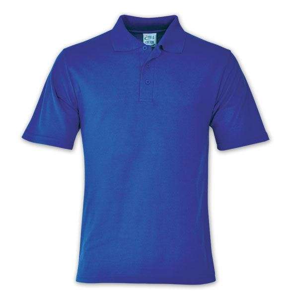 TEE&COTTON - Mens Classic Pique Knit Golf Shirt - Royal / 4XL