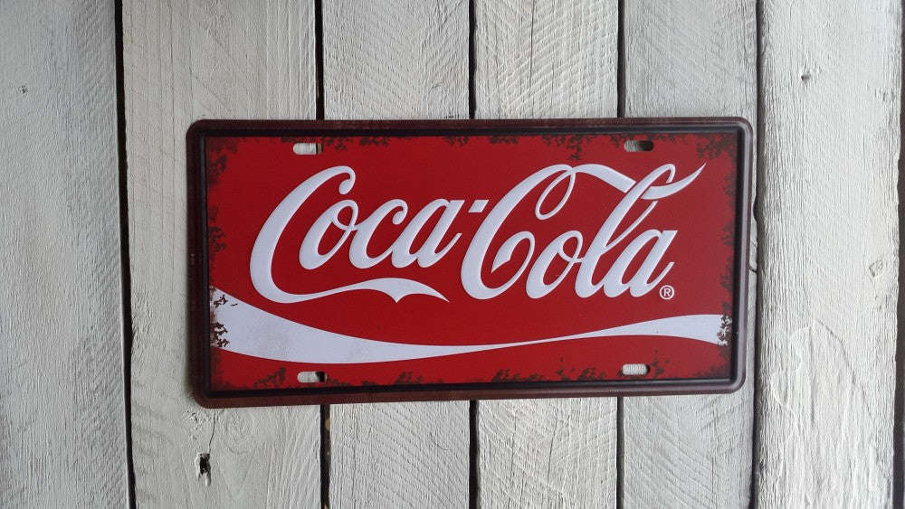 Iconic Coca-Cola Logo License Plate