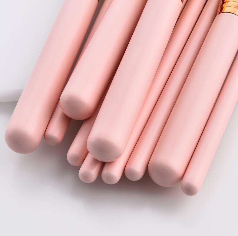 10-piece Pink Makeup Brush Set