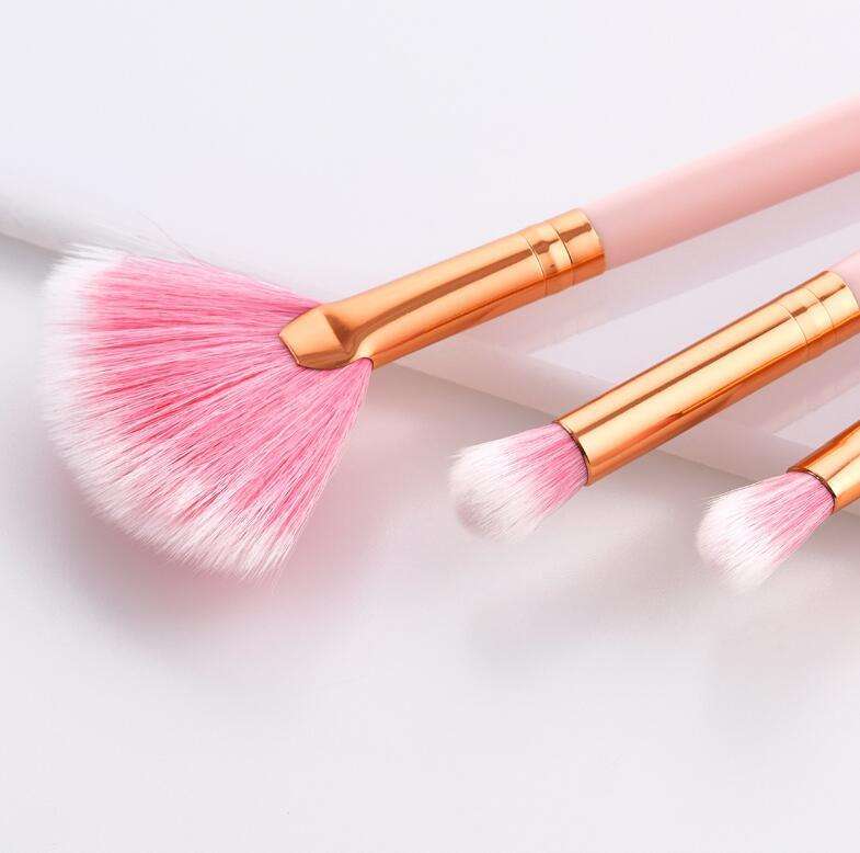 10-piece Pink Makeup Brush Set