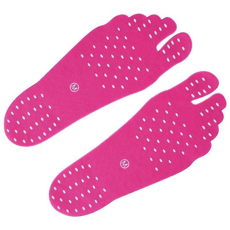2 Pairs of Beach Stick-On Waterproof Soles - M / Hot Pink