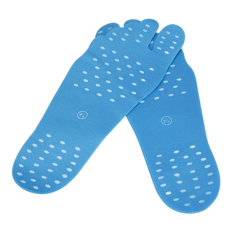 2 Pairs of Beach Stick-On Waterproof Soles - M / Blue
