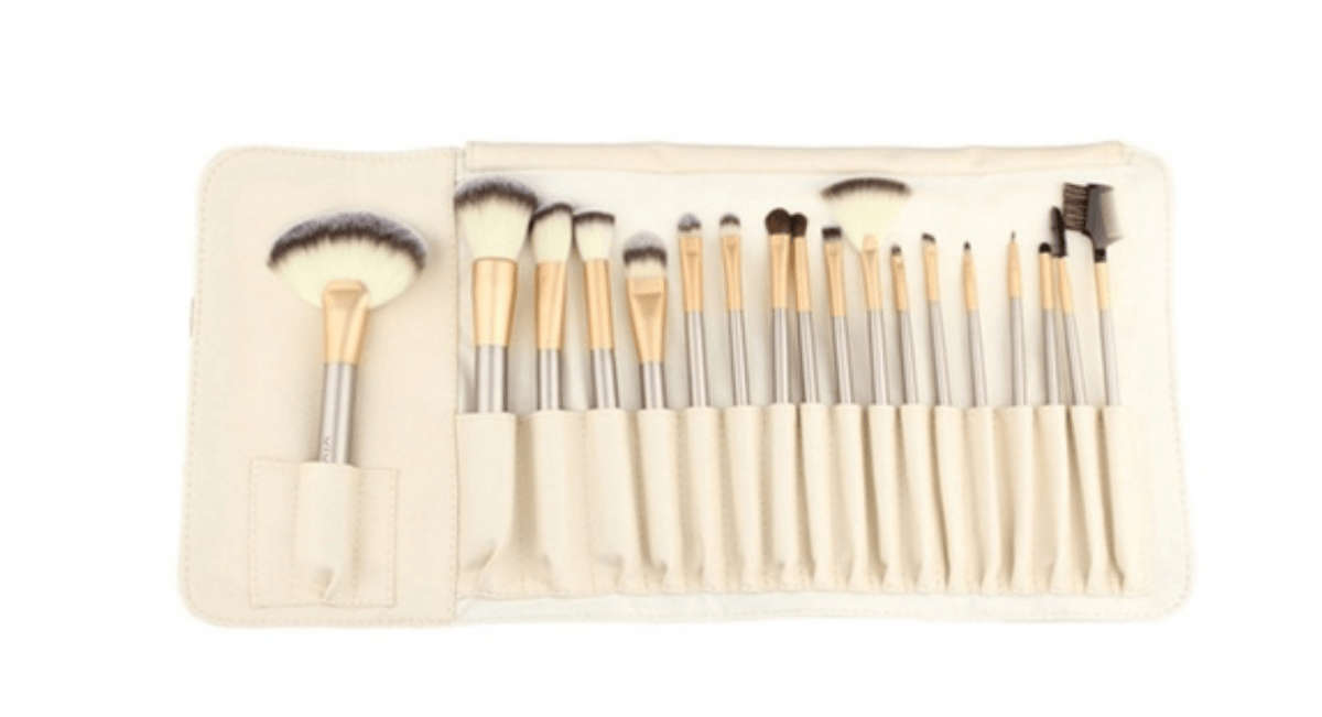 24 Piece Champagne Gold Makeup Brushes Set