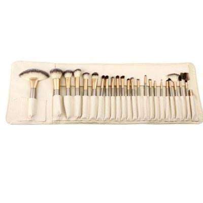 24 Piece Champagne Gold Makeup Brushes Set