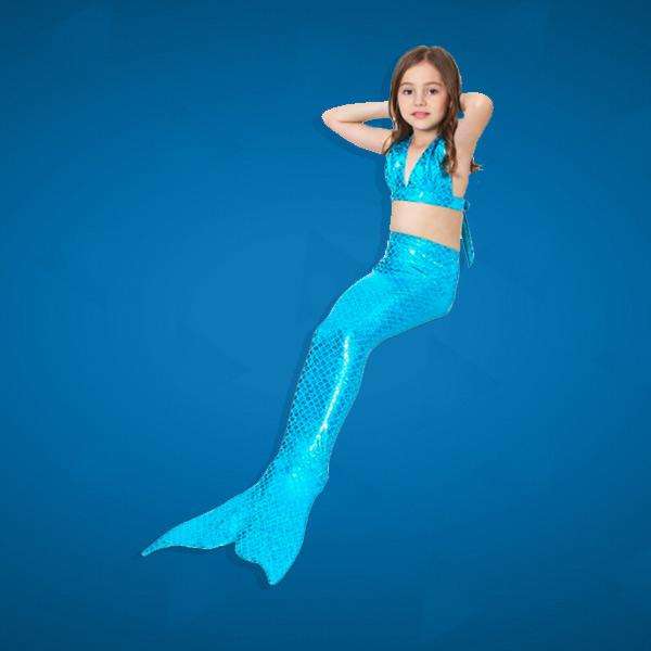 3 Piece Kids Blue Mermaid Bikini | JP19 - 150
