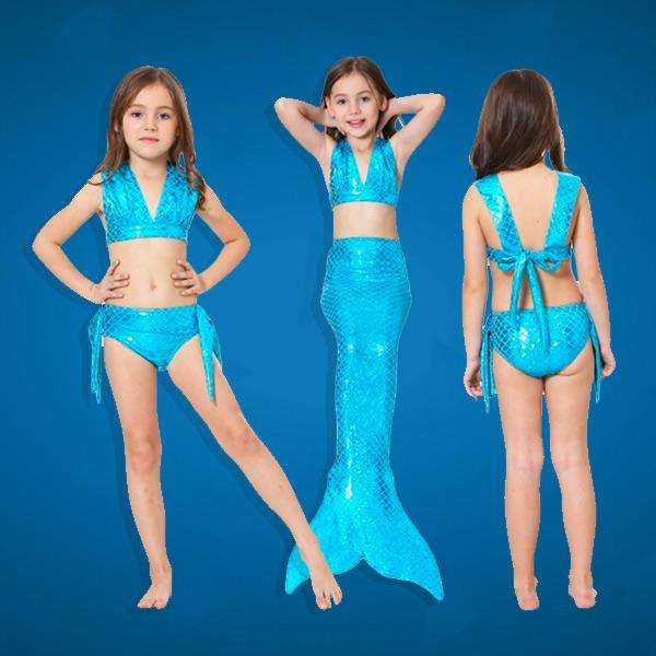 3 Piece Kids Blue Mermaid Bikini | JP19 - 150
