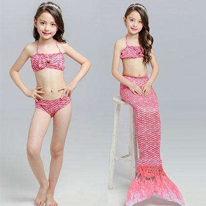 3 Piece Kids Pink Mermaid Bikini | JP04 - 130