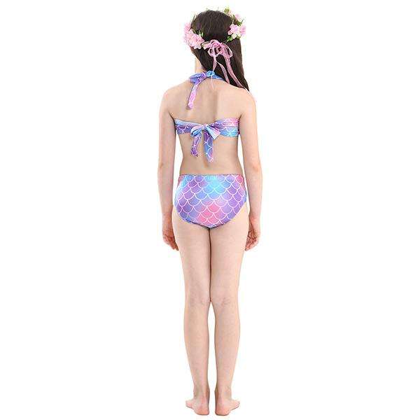 3 Piece Kids Multi-Colour Pink and Purple Mermaid Bikini | DH48 - 130